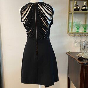 Size 1 Black Sandro Paris Cocktail Dress with Stainless Zipper and Back Cutouts